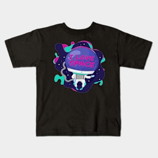 i love space design - astronaut desiogn Kids T-Shirt